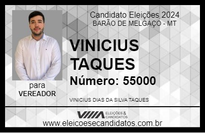 Candidato VINICIUS TAQUES 2024 - BARÃO DE MELGAÇO - Eleições