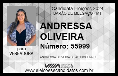 Candidato ANDRESSA OLIVEIRA 2024 - BARÃO DE MELGAÇO - Eleições