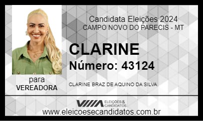 Candidato CLARINE 2024 - CAMPO NOVO DO PARECIS - Eleições