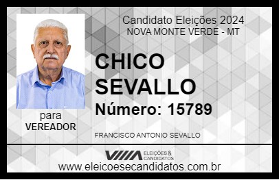 Candidato CHICO SEVALLO 2024 - NOVA MONTE VERDE - Eleições