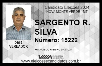 Candidato SARGENTO R. SILVA 2024 - NOVA MONTE VERDE - Eleições