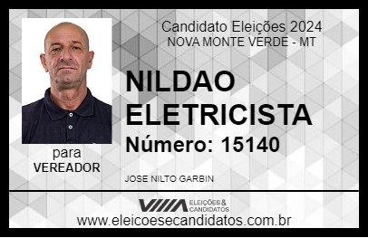 Candidato NILDAO ELETRICISTA 2024 - NOVA MONTE VERDE - Eleições