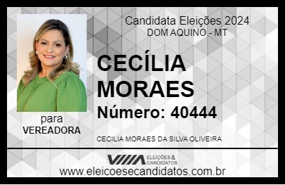 Candidato CECÍLIA MORAES 2024 - DOM AQUINO - Eleições