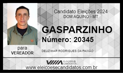 Candidato GASPARZINHO 2024 - DOM AQUINO - Eleições