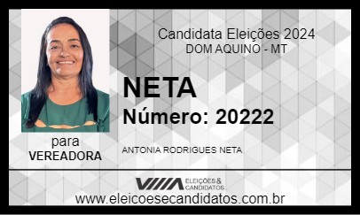 Candidato NETA 2024 - DOM AQUINO - Eleições