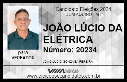 Candidato JOÃO LÚCIO DA ELÉTRICA 2024 - DOM AQUINO - Eleições