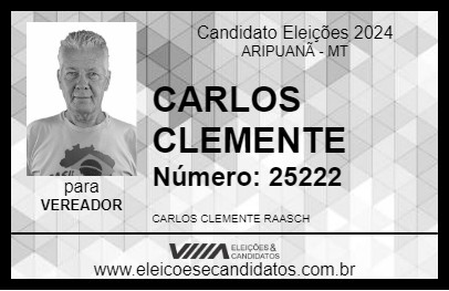 Candidato CARLOS CLEMENTE 2024 - ARIPUANÃ - Eleições