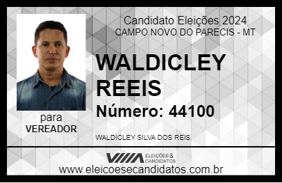 Candidato WALDICLEY REIS 2024 - CAMPO NOVO DO PARECIS - Eleições