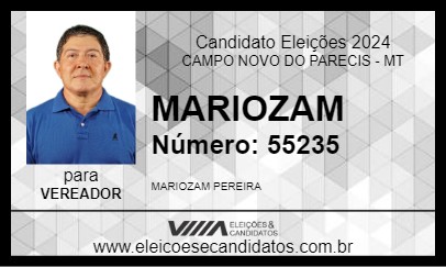 Candidato MARIOZAM 2024 - CAMPO NOVO DO PARECIS - Eleições