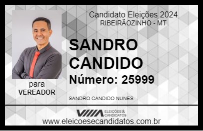 Candidato SANDRO CANDIDO 2024 - RIBEIRÃOZINHO - Eleições