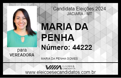 Candidato MARIA DA PENHA 2024 - JACIARA - Eleições