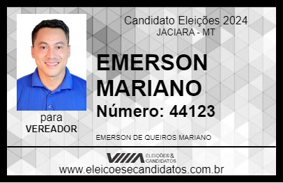 Candidato EMERSON MARIANO 2024 - JACIARA - Eleições