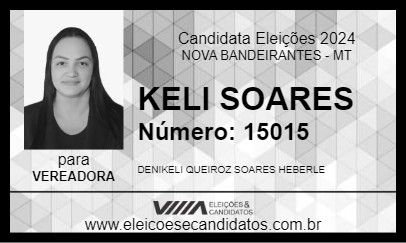 Candidato KELI SOARES 2024 - NOVA BANDEIRANTES - Eleições