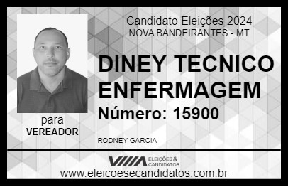 Candidato DINEY TECNICO ENFERMAGEM 2024 - NOVA BANDEIRANTES - Eleições