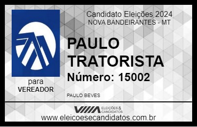 Candidato PAULO TRATORISTA 2024 - NOVA BANDEIRANTES - Eleições