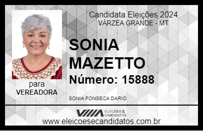 Candidato SONIA MAZETTO 2024 - VÁRZEA GRANDE - Eleições