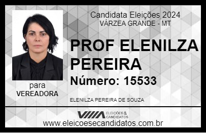 Candidato PROF ELENILZA PEREIRA 2024 - VÁRZEA GRANDE - Eleições