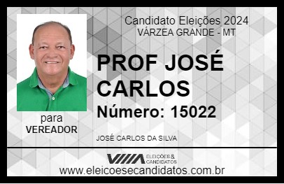 Candidato PROF JOSÉ CARLOS 2024 - VÁRZEA GRANDE - Eleições