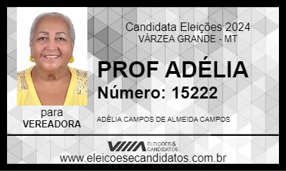 Candidato PROF ADÉLIA 2024 - VÁRZEA GRANDE - Eleições