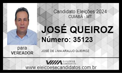 Candidato JOSÉ QUEIROZ 2024 - CUIABÁ - Eleições