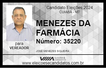 Candidato MENEZES DA FARMÁCIA 2024 - CUIABÁ - Eleições