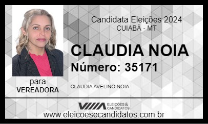 Candidato CLAUDIA NOIA 2024 - CUIABÁ - Eleições