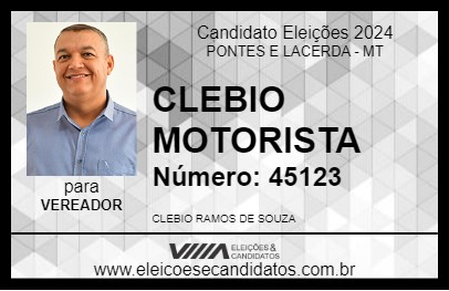 Candidato CLEBIO MOTORISTA 2024 - PONTES E LACERDA - Eleições