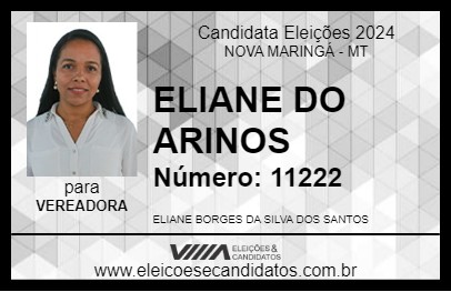 Candidato ELIANE DO ARINOS 2024 - NOVA MARINGÁ - Eleições