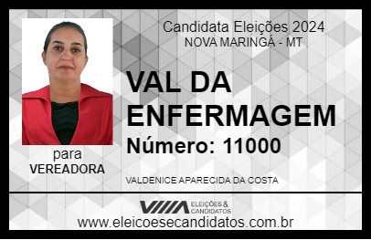 Candidato VAL DA ENFERMAGEM 2024 - NOVA MARINGÁ - Eleições