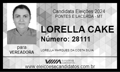 Candidato LORELLA CAKE 2024 - PONTES E LACERDA - Eleições