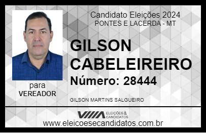 Candidato GILSON CABELEIREIRO 2024 - PONTES E LACERDA - Eleições