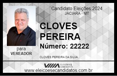 Candidato CLOVES PEREIRA 2024 - JACIARA - Eleições