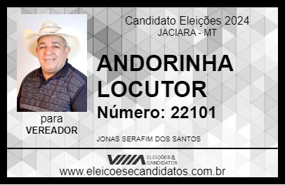 Candidato ANDORINHA LOCUTOR 2024 - JACIARA - Eleições