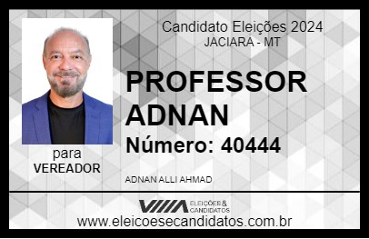 Candidato PROFESSOR ADNAN 2024 - JACIARA - Eleições