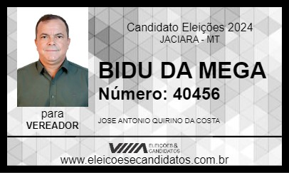 Candidato BIDU DA MEGA 2024 - JACIARA - Eleições