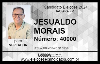 Candidato JESUALDO MORAIS 2024 - JACIARA - Eleições