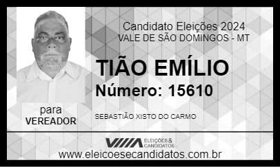 Candidato TIÃO EMÍLIO 2024 - VALE DE SÃO DOMINGOS - Eleições