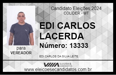 Candidato EDI CARLOS LACERDA 2024 - COLÍDER - Eleições