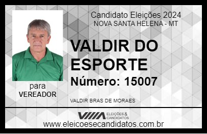 Candidato VALDIR DO ESPORTE 2024 - NOVA SANTA HELENA - Eleições