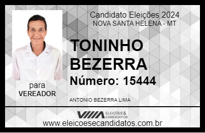 Candidato TONINHO BEZERRA 2024 - NOVA SANTA HELENA - Eleições