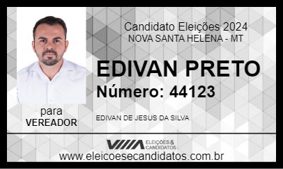 Candidato EDIVAN PRETO 2024 - NOVA SANTA HELENA - Eleições