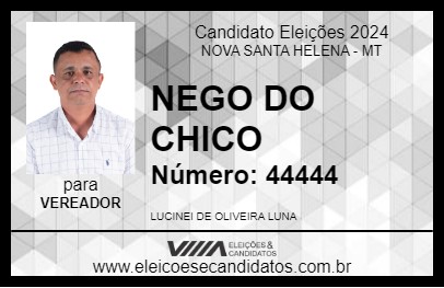 Candidato NEGO DO CHICO 2024 - NOVA SANTA HELENA - Eleições