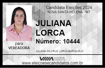 Candidato JULIANA LORCA 2024 - NOVA SANTA HELENA - Eleições