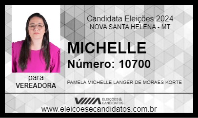 Candidato MICHELLE 2024 - NOVA SANTA HELENA - Eleições