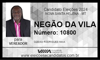 Candidato NEGÃO DA VILA 2024 - NOVA SANTA HELENA - Eleições