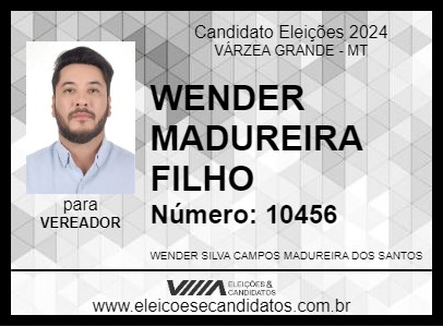 Candidato WENDER MADUREIRA FILHO 2024 - VÁRZEA GRANDE - Eleições