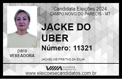 Candidato JACKE DO UBER 2024 - CAMPO NOVO DO PARECIS - Eleições