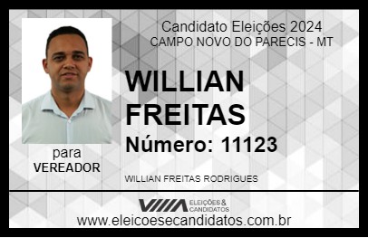 Candidato WILLIAN FREITAS 2024 - CAMPO NOVO DO PARECIS - Eleições