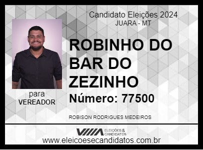 Candidato ROBINHO DO BAR DO ZEZINHO 2024 - JUARA - Eleições