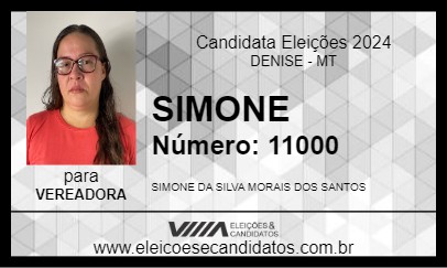 Candidato SIMONE 2024 - DENISE - Eleições